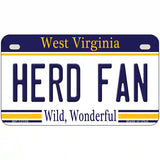 Herd Fan Novelty Metal License Plate 7" x 4" (MP)