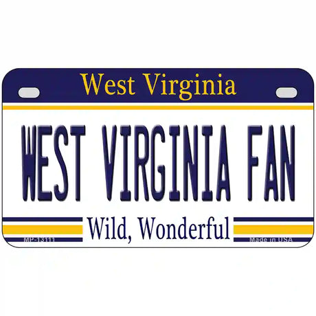 West Virginia Fan Novelty Metal License Plate 7" x 4" (MP)