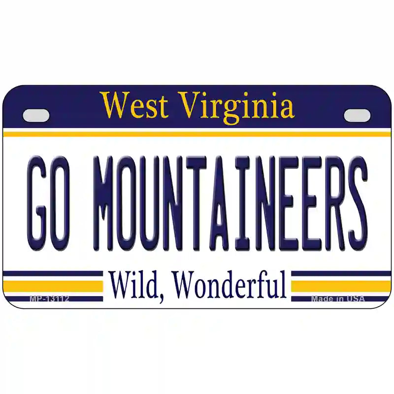 Go Mountaineers Novelty Metal License Plate 7" x 4" (MP)