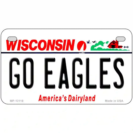 Go Eagles Wisconsin Novelty Metal License Plate 7" x 4" (MP)