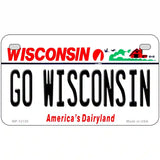 Go Wisconsin Novelty Metal License Plate 7" x 4" (MP)