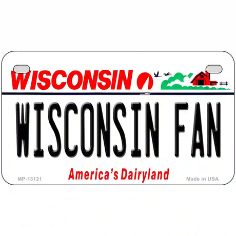 Wisconsin Fan Novelty Metal License Plate 7" x 4" (MP)