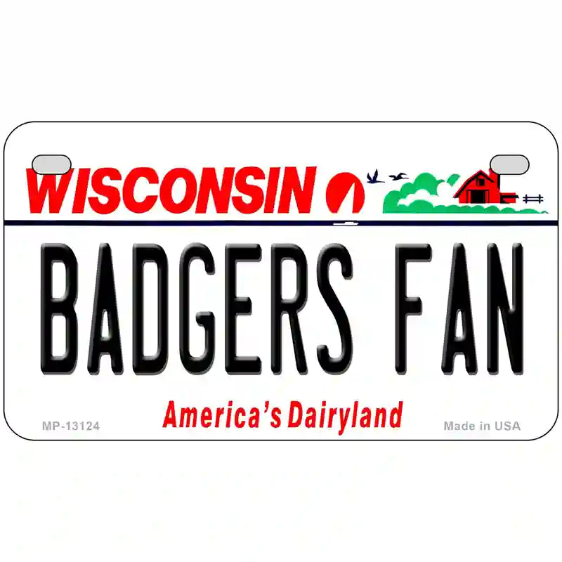 Badgers Fan Novelty Metal License Plate 7" x 4" (MP)