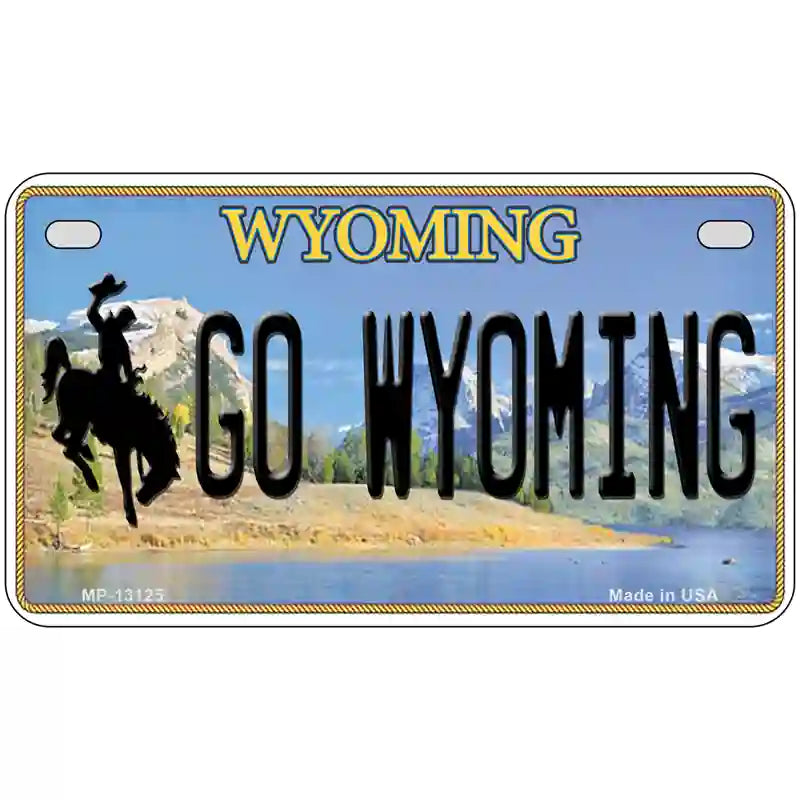 Go Wyoming Novelty Metal License Plate 7" x 4" (MP)