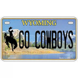 Go Cowboys Wyoming Novelty Metal License Plate 7" x 4" (MP)