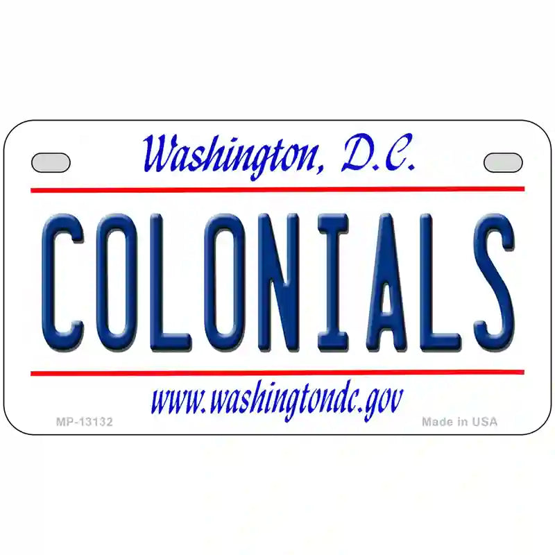 Colonials Novelty Metal License Plate 7" x 4" (MP)