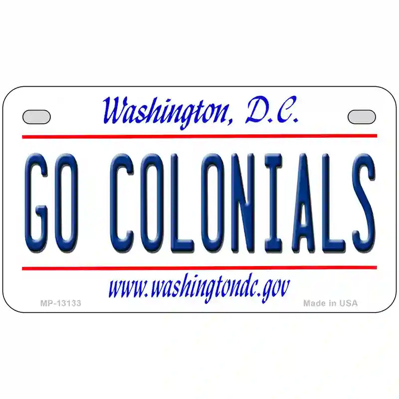 Go Colonials Novelty Metal License Plate 7" x 4" (MP)