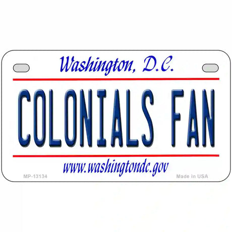 Colonials Fan Novelty Metal License Plate 7" x 4" (MP)