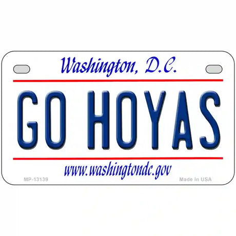 Go Hoyas Novelty Metal License Plate 7" x 4" (MP)