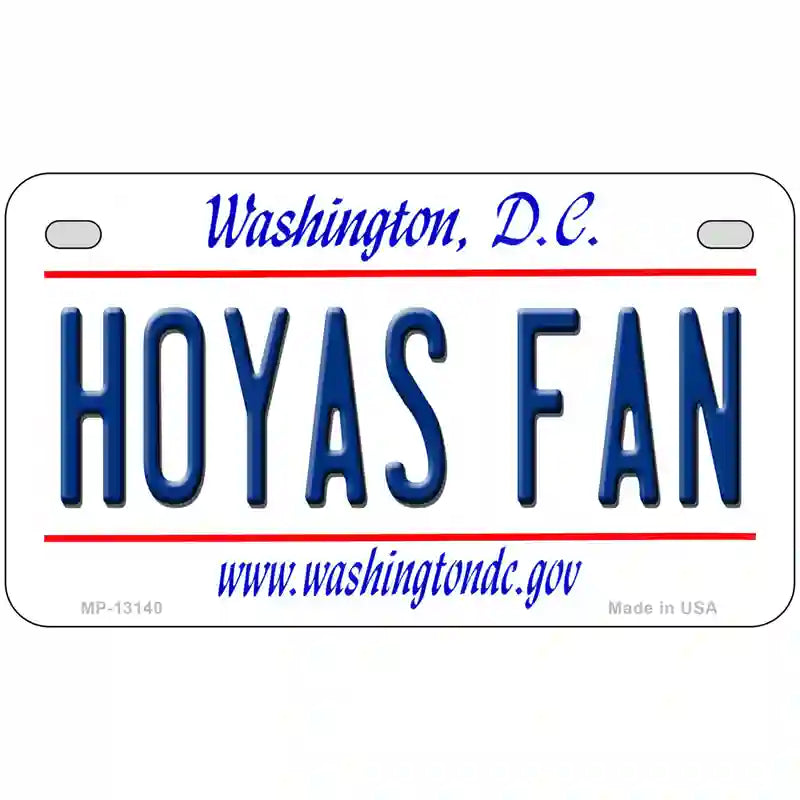 Hoyas Fan Novelty Metal License Plate 7" x 4" (MP)