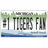 Number 1 Tigers Fan Novelty Metal License Plate Tag 7" x 4" (MP)