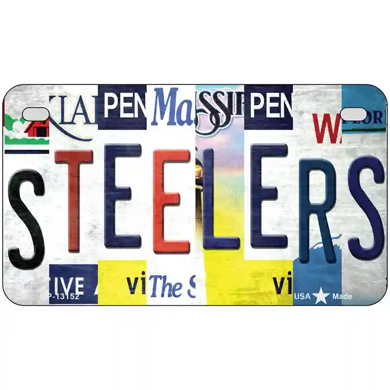 Steelers Strip Art Novelty Metal License Plate Tag 7" x 4" (MP)