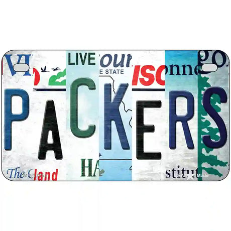 Packers Strip Art Novelty Metal License Plate Tag 7" x 4" (MP)