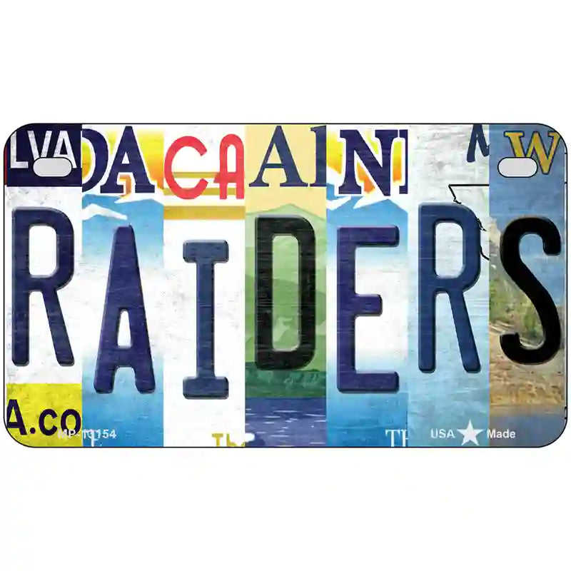 Raiders Strip Art Novelty Metal License Plate Tag 7" x 4" (MP)