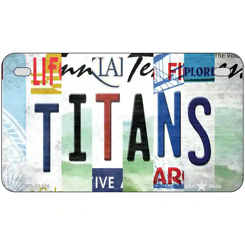 Titans Strip Art Novelty Metal License Plate Tag 7" x 4" (MP)