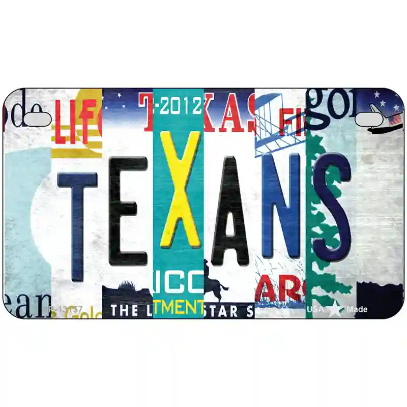 Texans Strip Art Novelty Metal License Plate Tag 7" x 4" (MP)