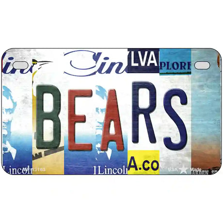 Bears Strip Art Novelty Metal License Plate Tag 7" x 4" (MP)