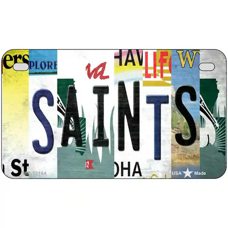 Saints Strip Art Novelty Metal License Plate Tag 7" x 4" (MP)