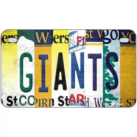 Giants Strip Art Novelty Metal License Plate Tag 7" x 4" (MP)