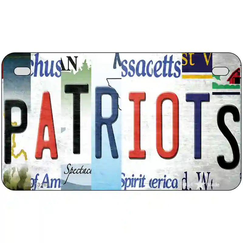 Patriots Strip Art Novelty Metal License Plate Tag 7" x 4" (MP)