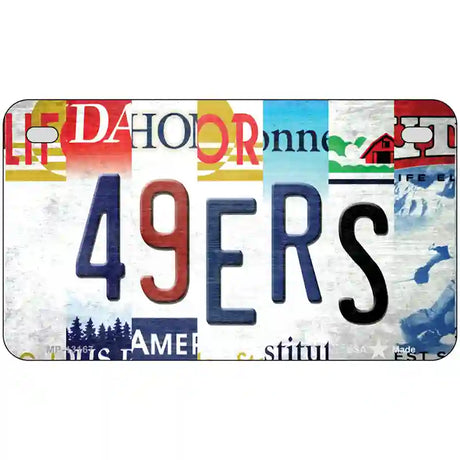 49ers Strip Art Novelty Metal License Plate Tag 7" x 4" (MP)