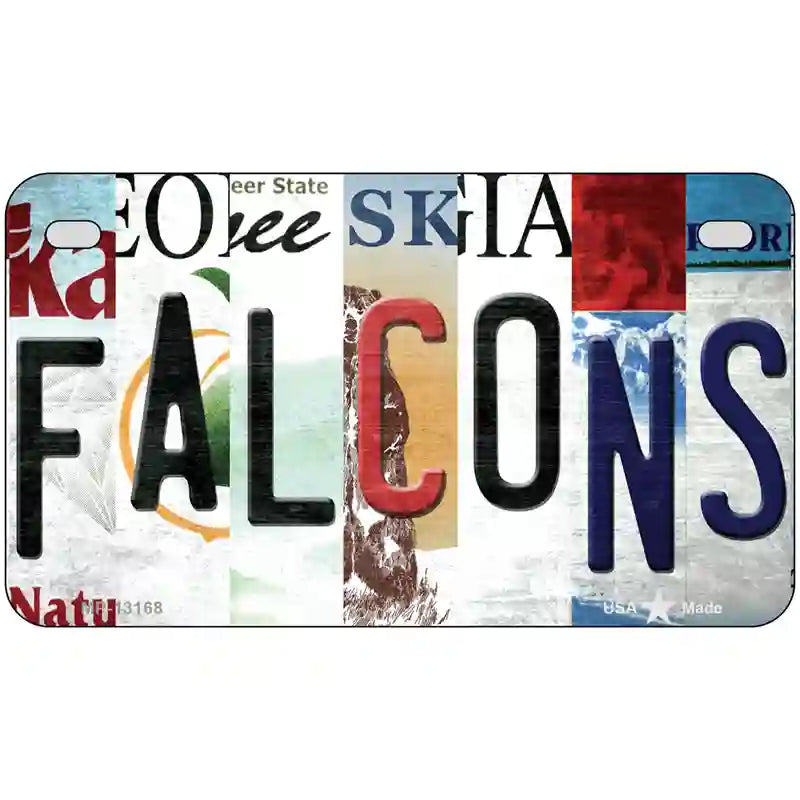 Falcons Strip Art Novelty Metal License Plate Tag 7" x 4" (MP)