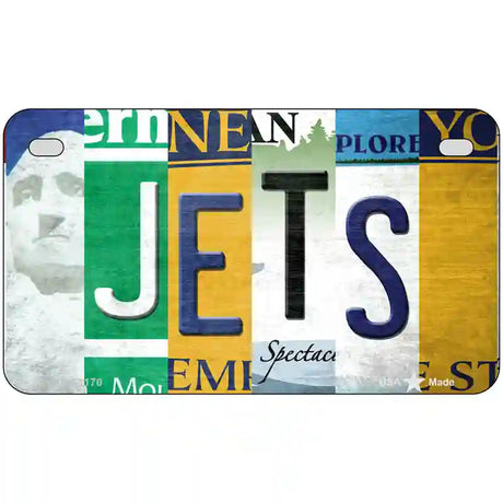 Jets Strip Art Novelty Metal License Plate Tag 7" x 4" (MP)