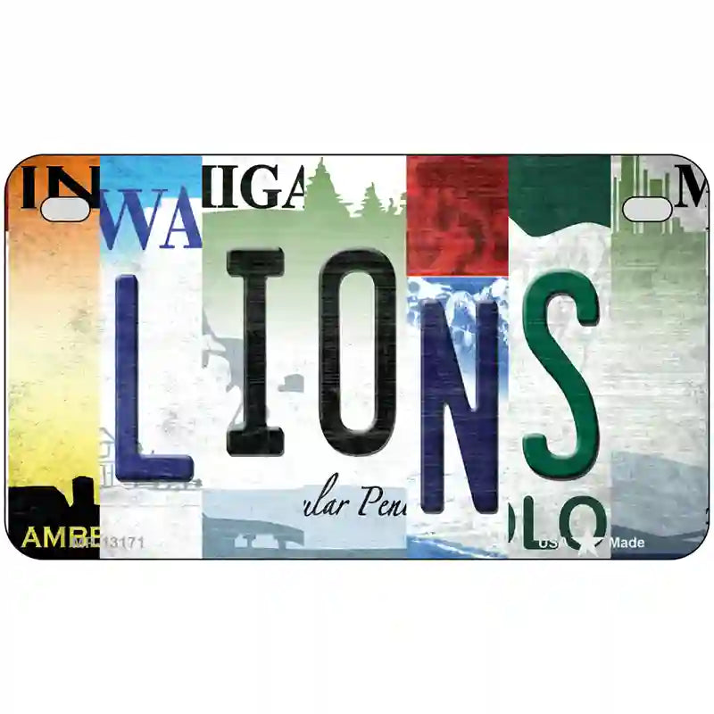 Lions Strip Art Novelty Metal License Plate Tag 7" x 4" (MP)