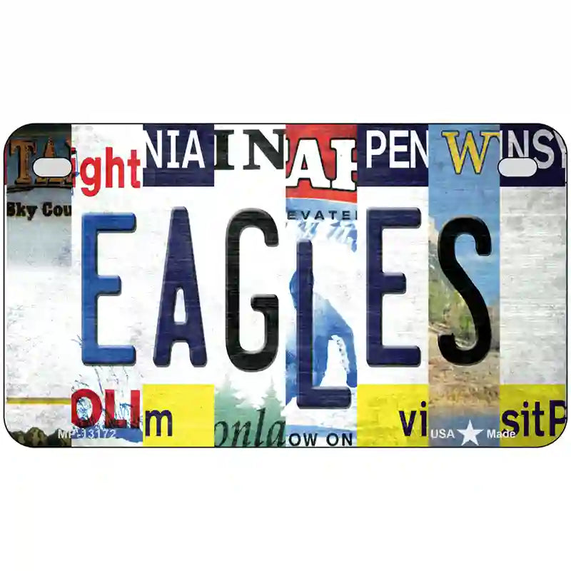 Eagles Strip Art Novelty Metal License Plate Tag 7" x 4" (MP)