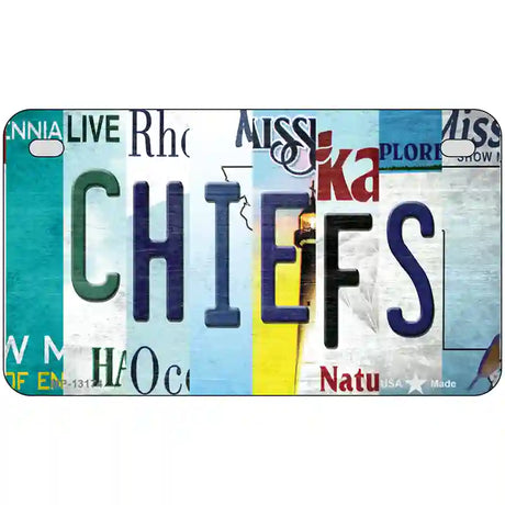 Chiefs Strip Art Novelty Metal License Plate Tag 7" x 4" (MP)