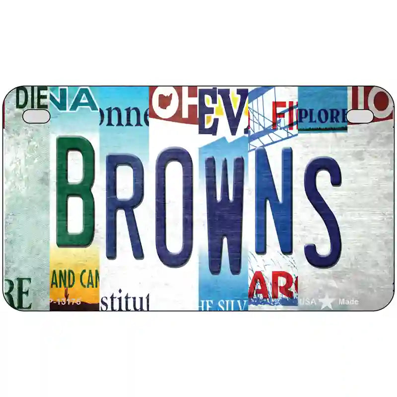 Browns Strip Art Novelty Metal License Plate Tag 7" x 4" (MP)