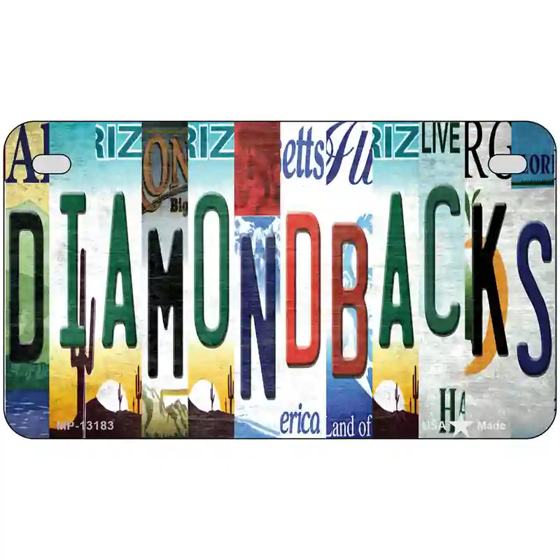 Diamondbacks Strip Art Novelty Metal License Plate Tag 7" x 4" (MP)