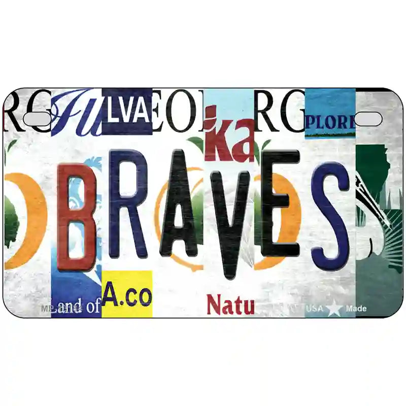 Braves Strip Art Novelty Metal License Plate Tag 7" x 4" (MP)