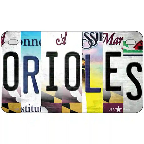 Orioles Strip Art Novelty Metal License Plate Tag 7" x 4" (MP)