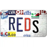 Reds Strip Art Novelty Metal License Plate Tag 7" x 4" (MP)