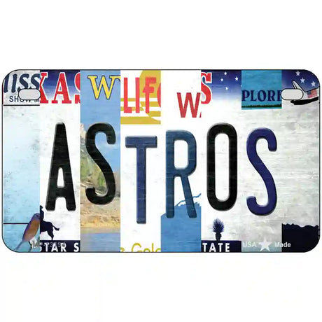 Astros Strip Art Novelty Metal License Plate Tag 7" x 4" (MP)