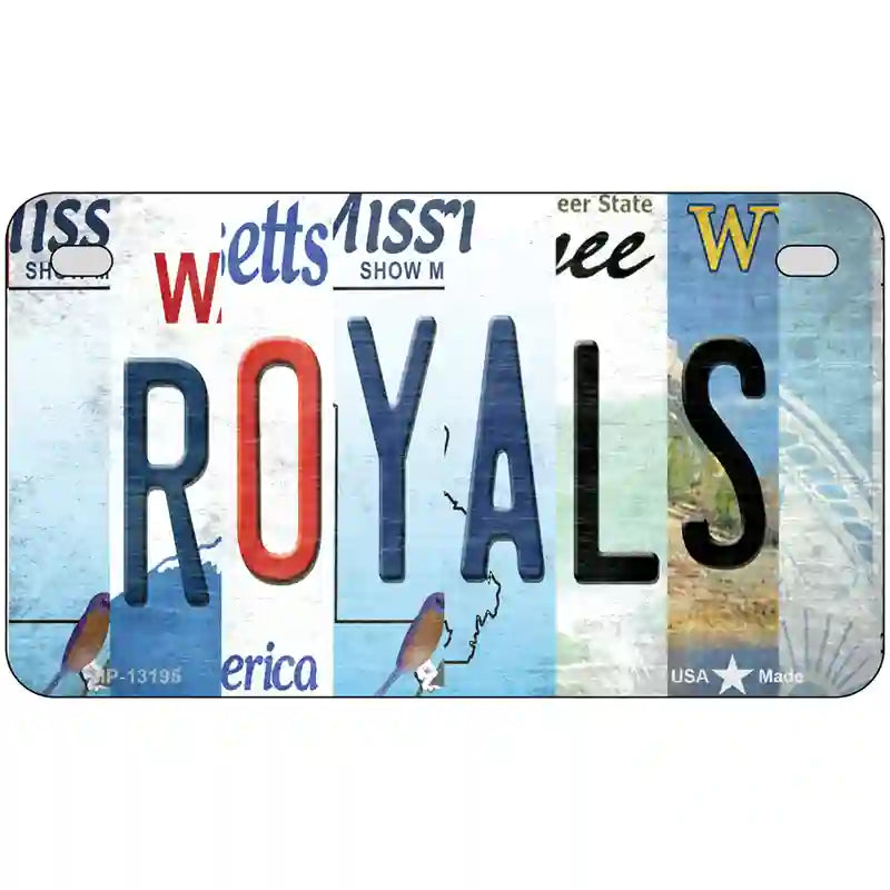 Royals Strip Art Novelty Metal License Plate Tag 7" x 4" (MP)