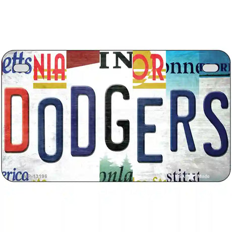 Dodgers Strip Art Novelty Metal License Plate Tag 7" x 4" (MP)