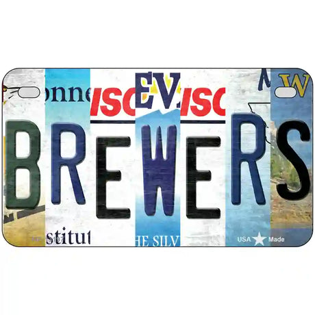 Brewers Strip Art Novelty Metal License Plate Tag 7" x 4" (MP)