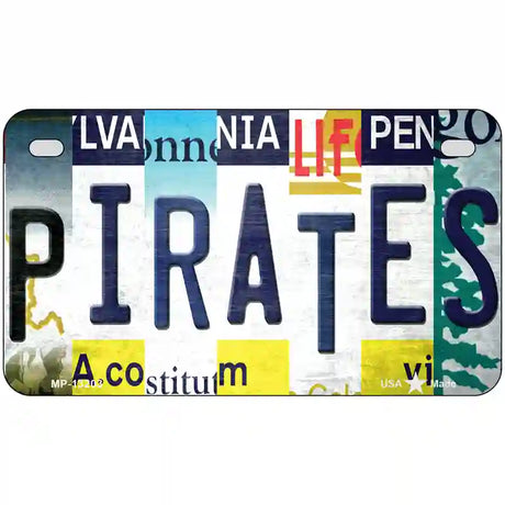 Pirates Strip Art Novelty Metal License Plate Tag 7" x 4" (MP)