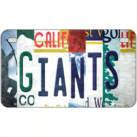 Giants Strip Art Baseball Novelty Metal License Plate Tag 7" x 4" (MP)