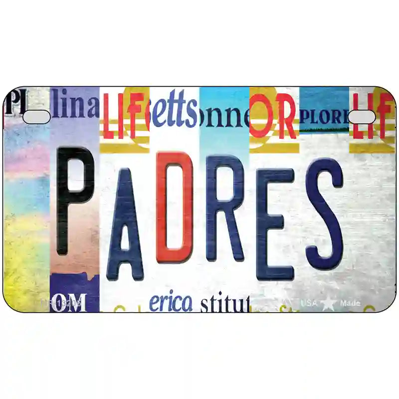 Padres Strip Art Novelty Metal License Plate Tag 7" x 4" (MP)