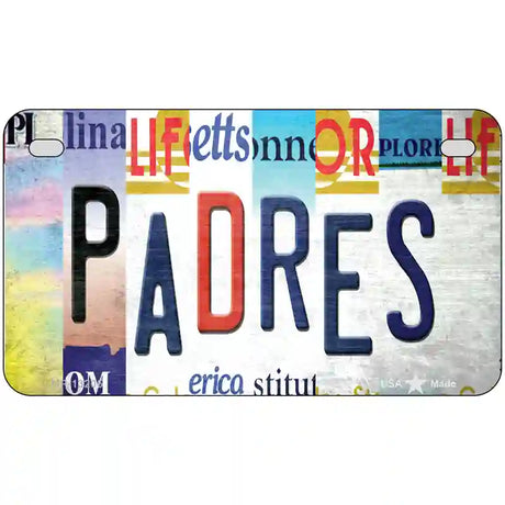 Padres Strip Art Novelty Metal License Plate Tag 7" x 4" (MP)