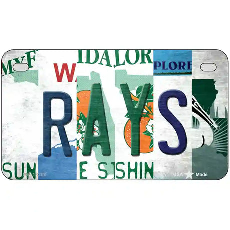 Rays Strip Art Novelty Metal License Plate Tag 7" x 4" (MP)