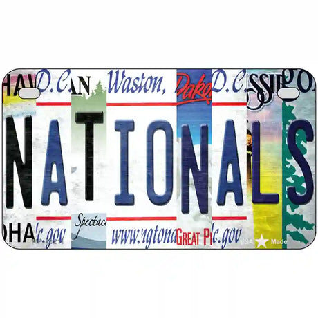 Nationals Strip Art Novelty Metal License Plate Tag 7" x 4" (MP)