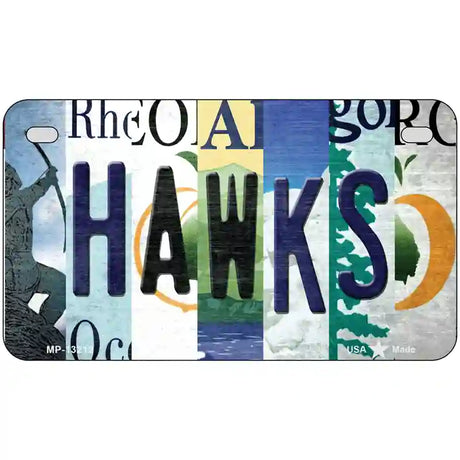 Hawks Strip Art Novelty Metal License Plate Tag 7" x 4" (MP)