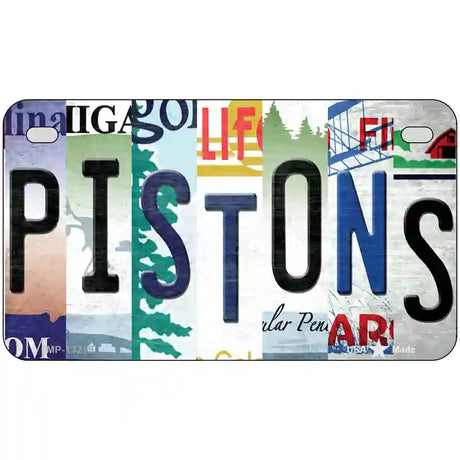 Pistons Strip Art Novelty Metal License Plate Tag 7" x 4" (MP)