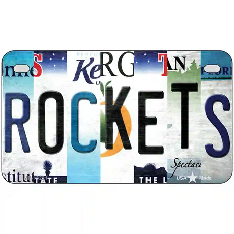 Rockets Strip Art Novelty Metal License Plate Tag 7" x 4" (MP)