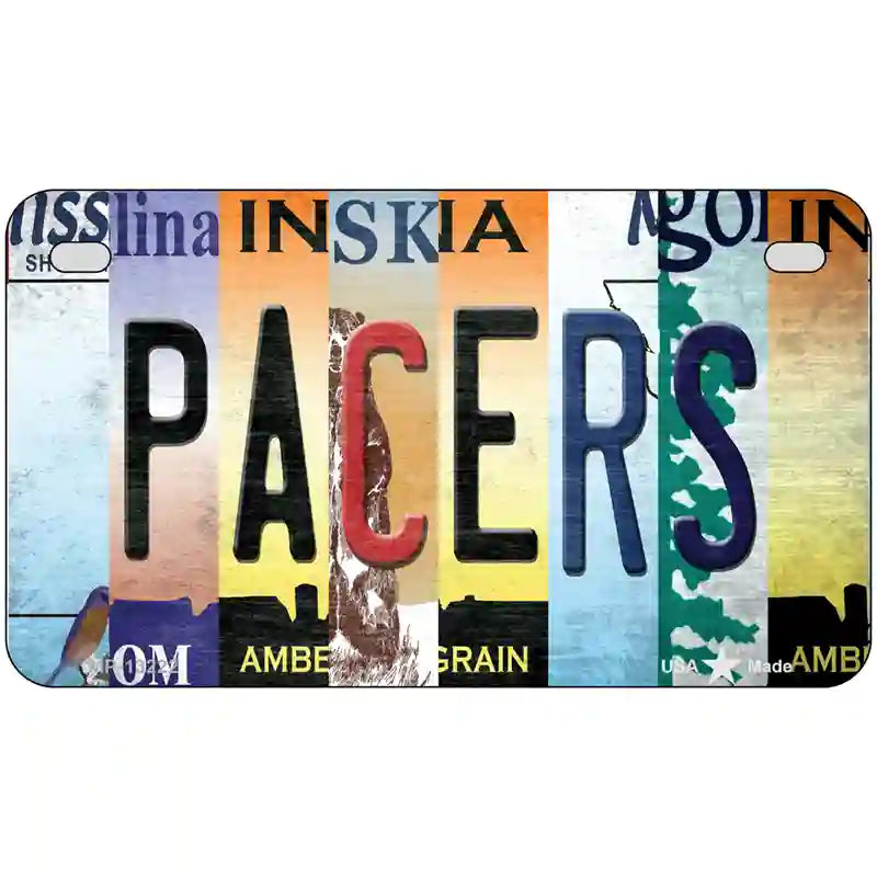 Pacers Strip Art Novelty Metal License Plate Tag 7" x 4" (MP)