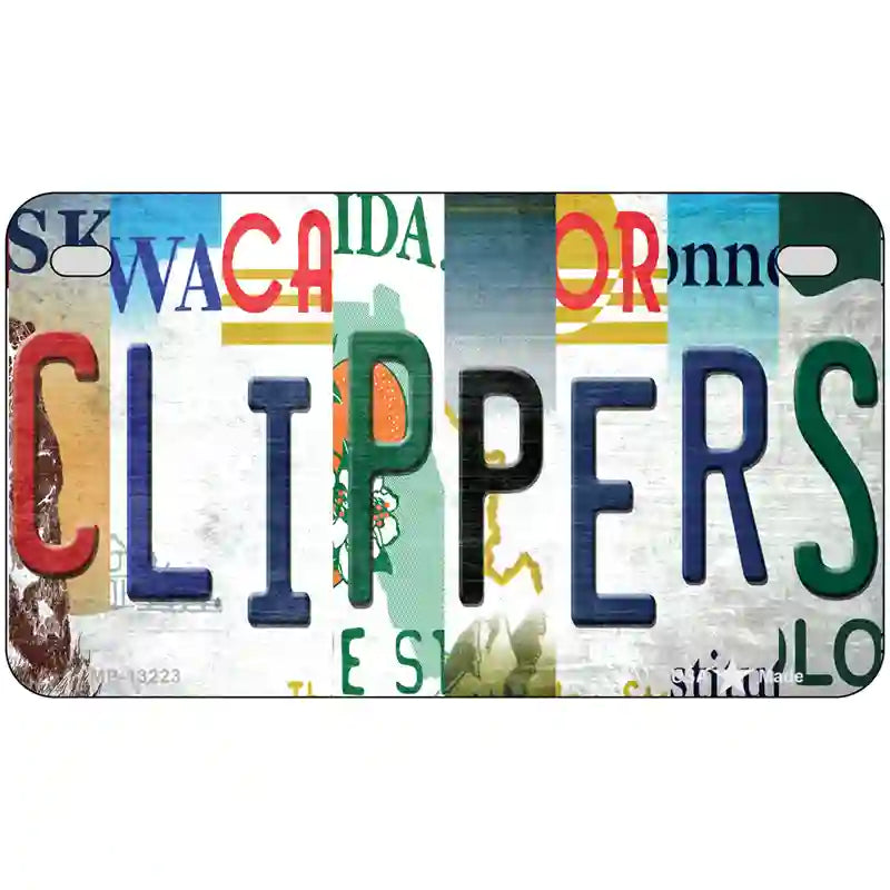 Clippers Strip Art Novelty Metal License Plate Tag 7" x 4" (MP)